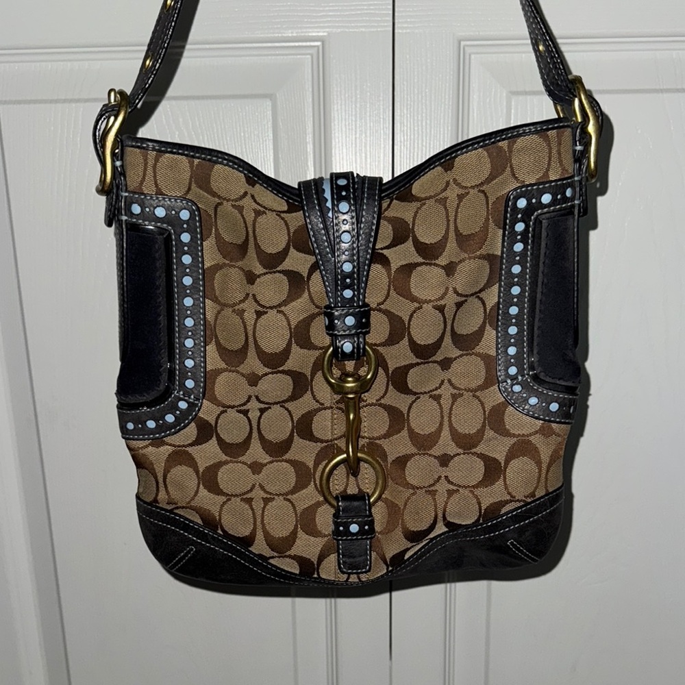 Coach Brown and Black Shoulder Bag